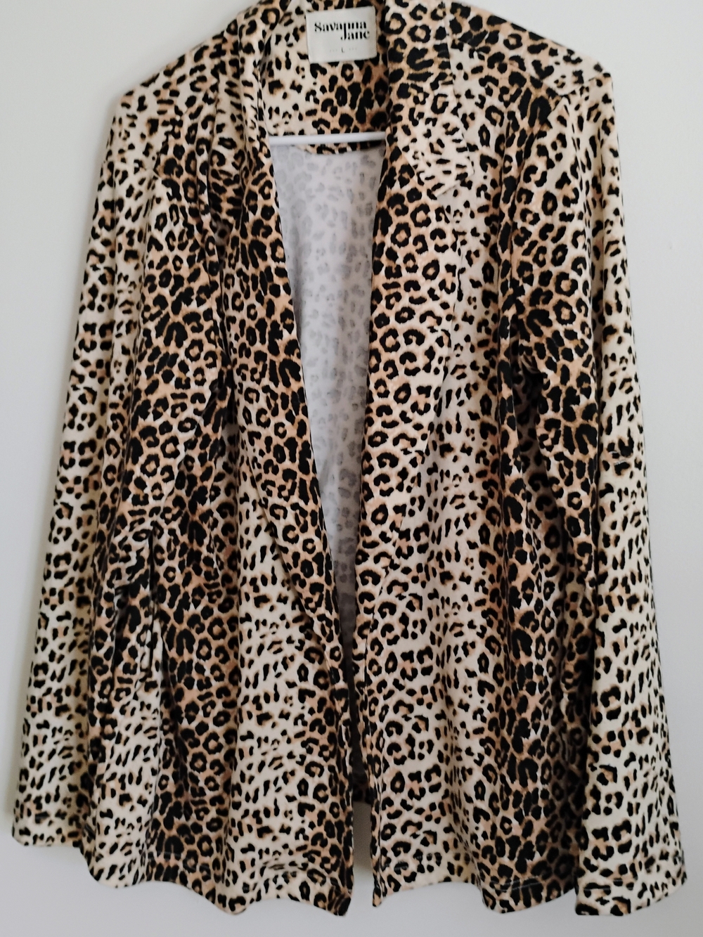 Savanna Jane Leopard Print Open Blazer Sz Lg